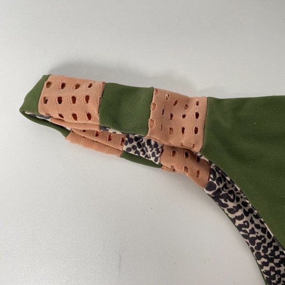 ACACIA Swimwear Green Palm Topless Mesh Bottom Size XS / P Bikini Swimsuit - Picture 5 of 9